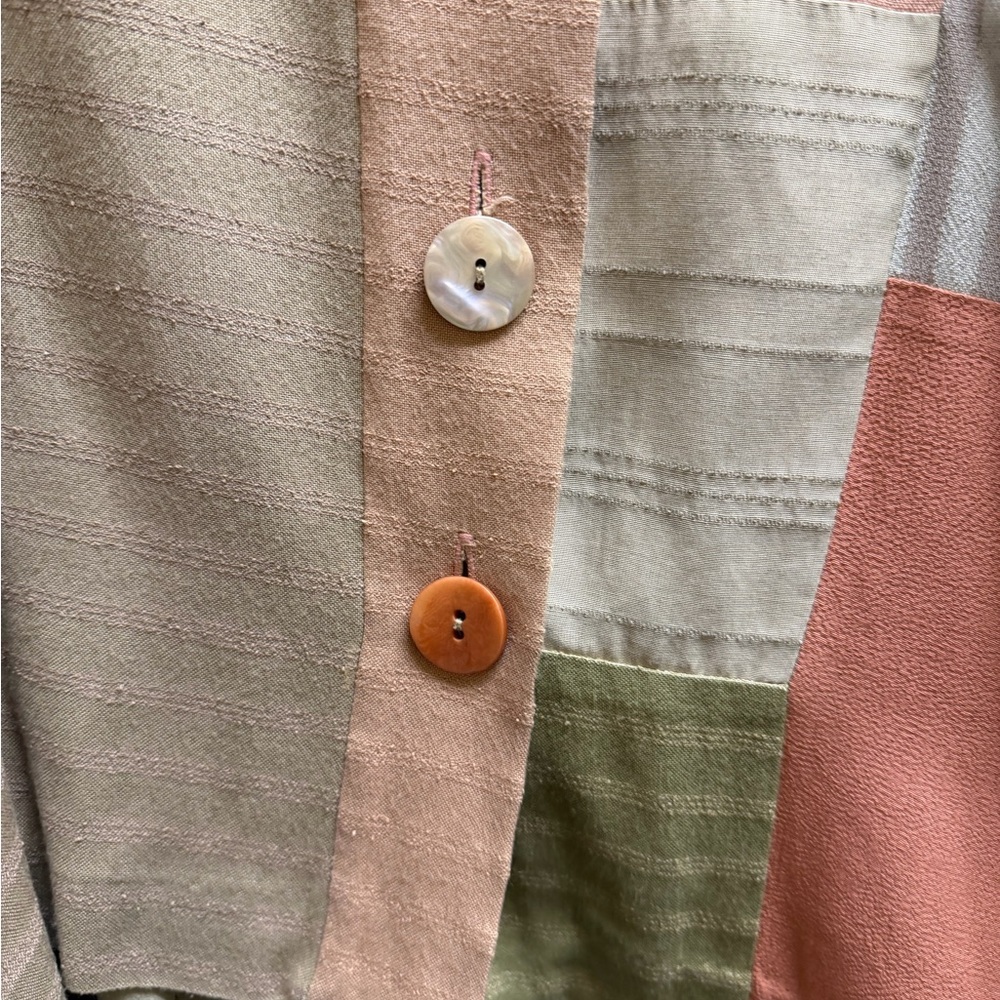 Elegant Patchwork Blouse - Multicolor - image 2